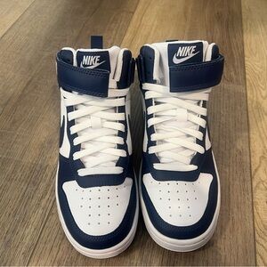 Nike Navy and White High-Top Sneakers